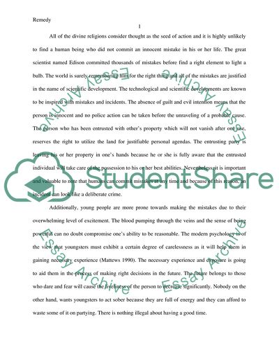 The Innocent Mistake of Tom: A Remedy