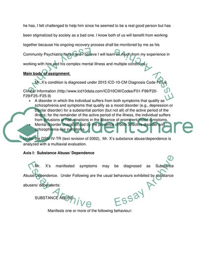 Analysis of Service-User Diagnosed with Ongoing Mental Illness Case