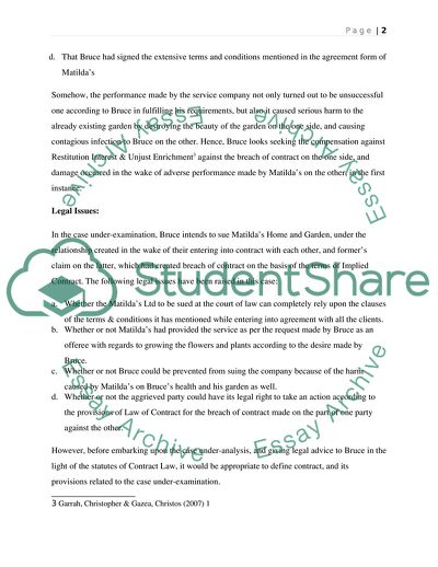 Law of Contract: Analysis of Bruce v. Matildas Home Garden Case