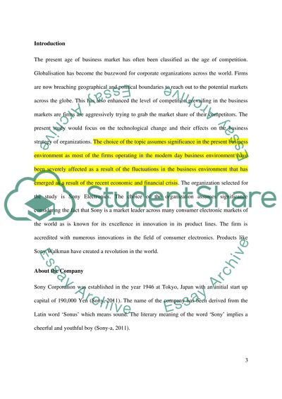 Evaluate the effect of Technological change on the Business Environment of Sony