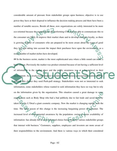 Corporate Social Responsibilty and Sustainable Marketing