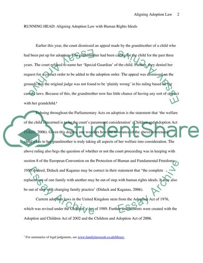 Aligning Adoption Law with Human Rights Ideals