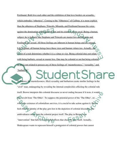 The Arguments of Brown and Willis about The Tempest