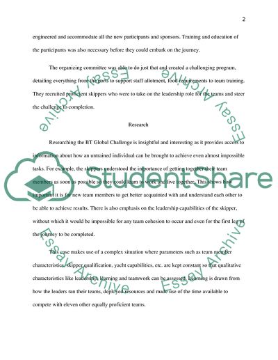 BT Global Challenge as a case study (Chapter 1)