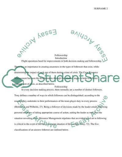 Followership and Human Operator Performance