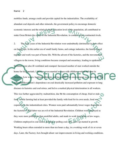 Industrial Revolution and Impact on European Society and Reaction