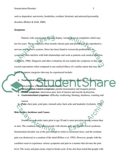 Somatization Disorder