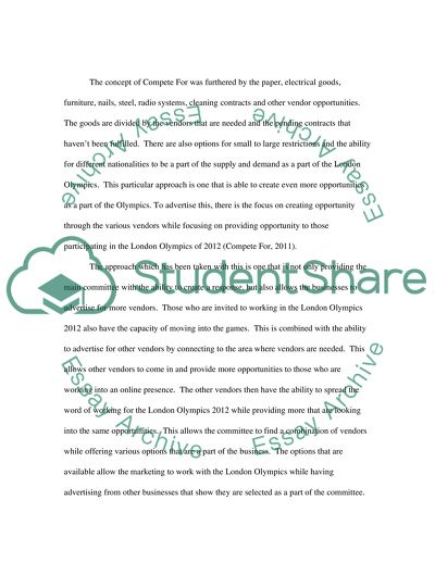 Planning for the 2012 Olympics: The Details