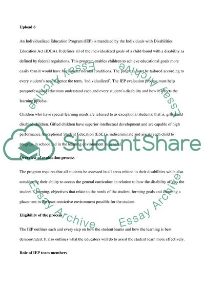 An Individualized Education Program