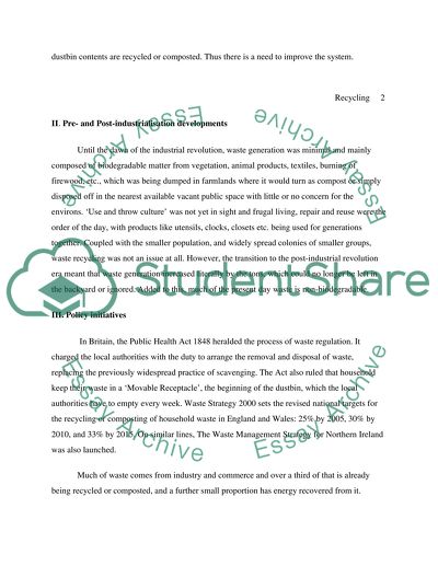 Marketing research on recycling in UK