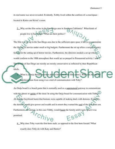 Paranormal activity 3 reaction paper