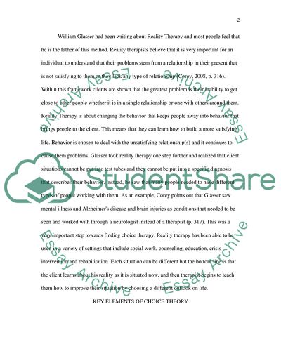 Choice or Reality Theory