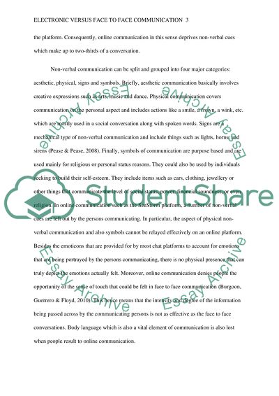 Electronic versus face-to-face communication