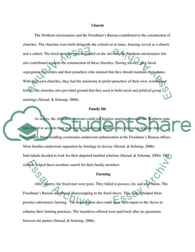 The Reconstruction Era: The Economic and Social Changes Blacks in The South