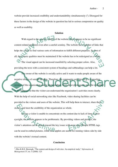 Ineffective website design of the Suicide Prevention and Crisis Services of Yolo County