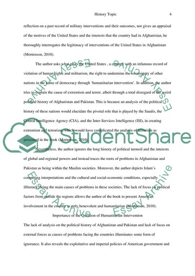 Discussion of the Arguments Presented in Three Cups of Tea Book