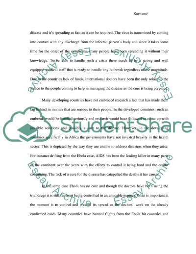 The Emergence of the Ebola Epidemic