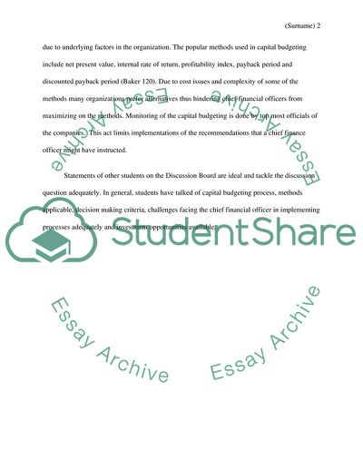 Capital Budgeting Valuation