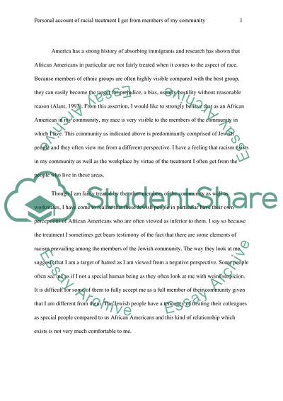 Racial Treatment in Community