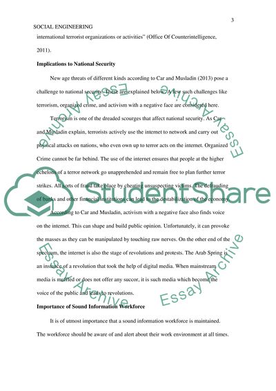 Social Engineering Attacks and Counterintelligence