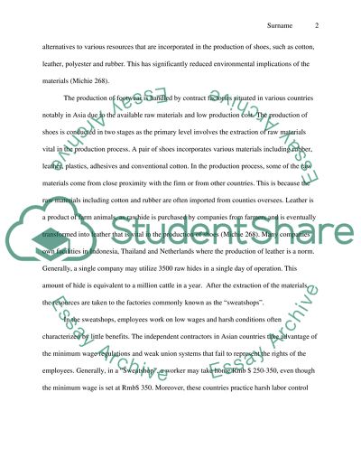 A Commodity Chain Analysis of a Pair of Shoes