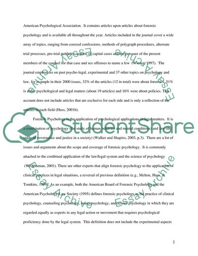 What Is Forensic Psychology, History, Relationship between Psychology and the Law