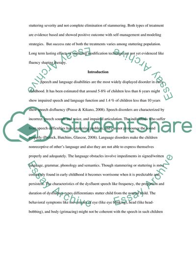 Fluency Interventions in Speech-Language Therapy