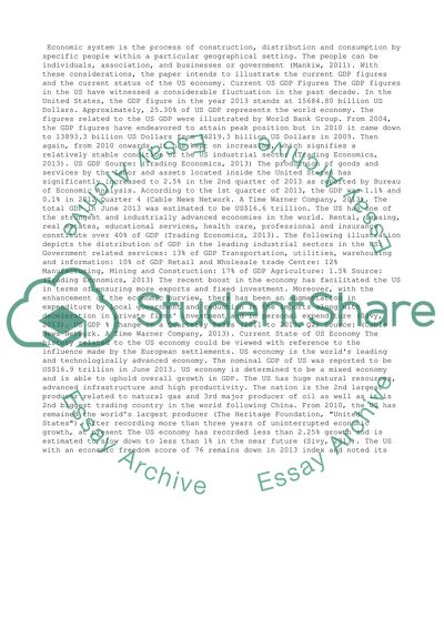 Current US GDP Figures and the Current State of the US Economy