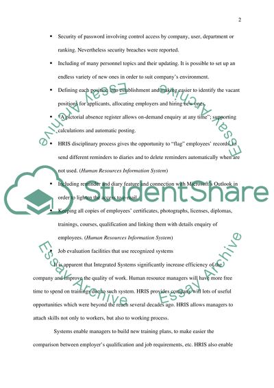 Human Resource Integrated Systems