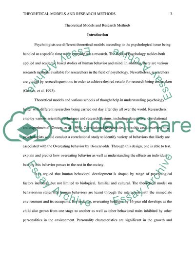 Theoretical Models and Research Methods