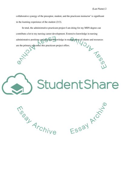 Administrative Practicum Project in MSN