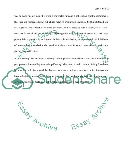 Peer Relationships at Workplace