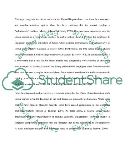 Flexible Labour Market in the United Kindom