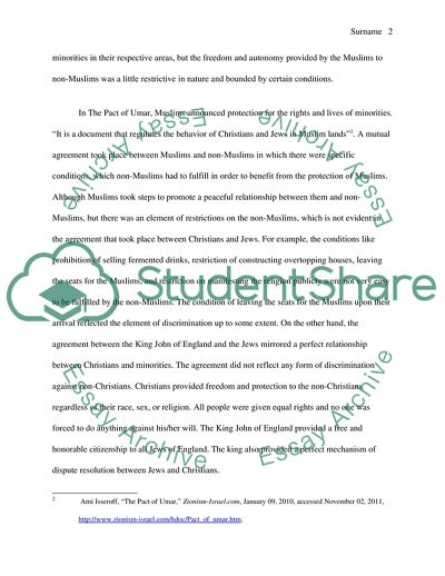 The Pact of Umar and King John of England and the Jews