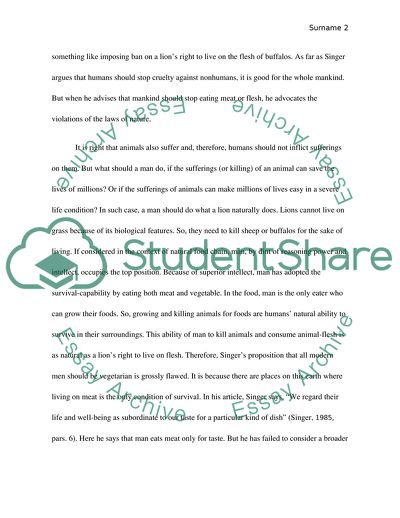 Should We all become Vegetarians