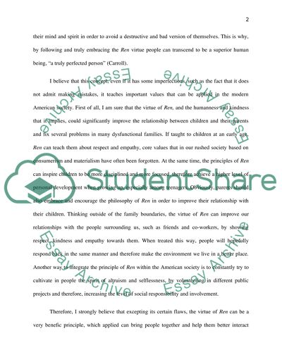 Confuciuss Virtues and their tendencies to the modern American society