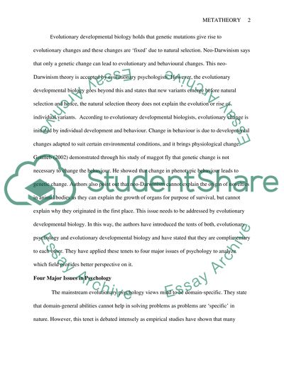 Evolutionary psychology