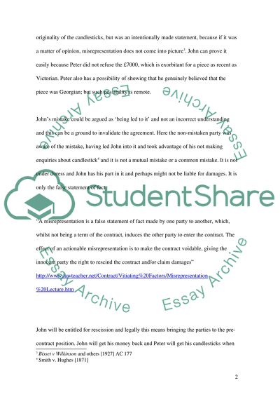 Matter of Misrepresentation