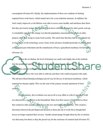 Impact of Agricultural Revolution between the 15th and 19th Century