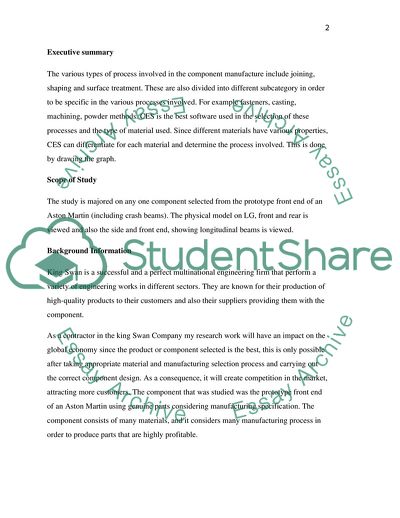 Manufacturing and Materials Process Selection