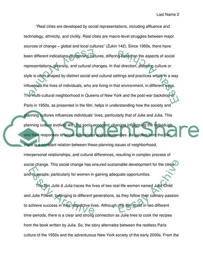 Planning Issues in Julie and Julia