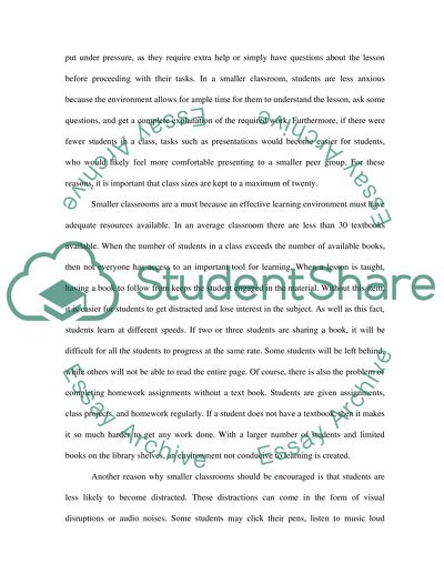 Class Sizes in Highschool Should Be Smaller