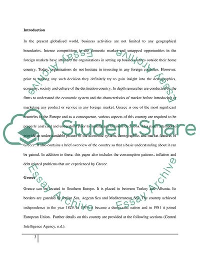 Economic System, Demographics and Market Features of Greece