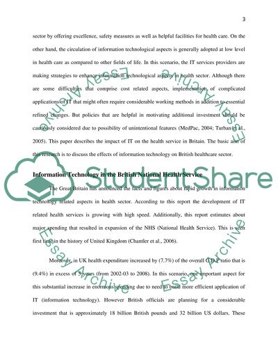 The Impact of IT on the Health Service in Britain