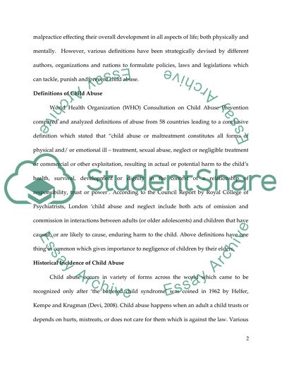 Child Abuse: Prevalence and Policies in the United Kingdom