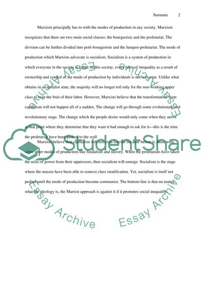 Ideologies Using a Marxist Approach