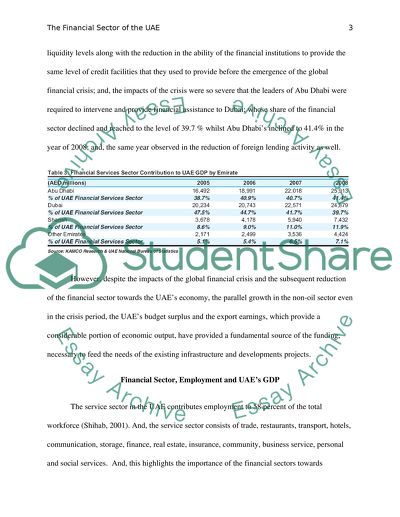 Financial Sector in the UAE
