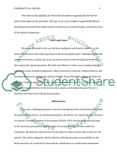 Recent legal Case Involving a Contractual Issue