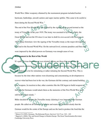 The Role of Rearmament in International Relations in 1933-39