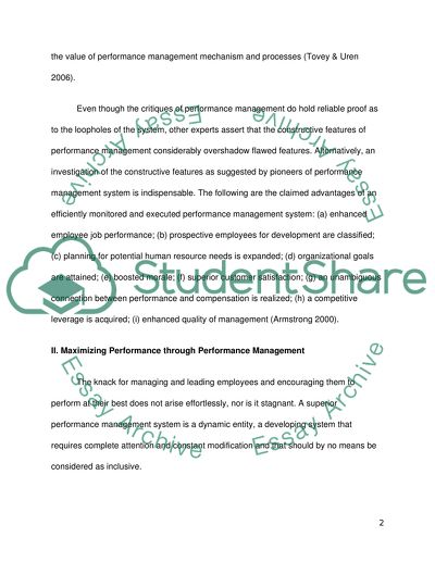 People Development and Performance Management